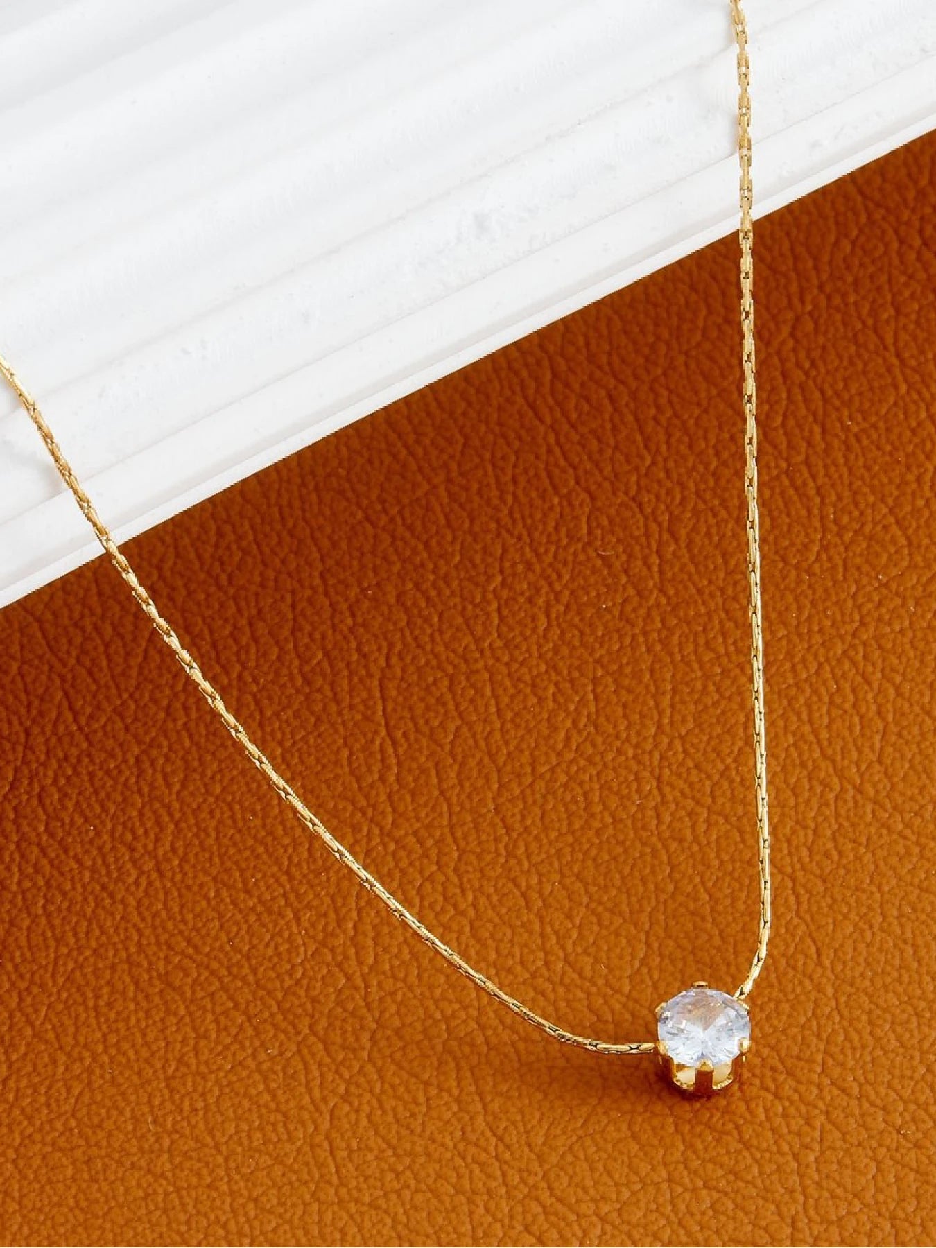 Elegant Gold Zircon Necklace
