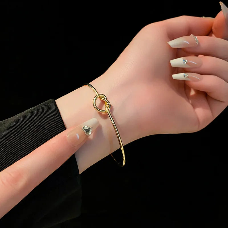 Vintage Stainless Steel Woven Bangle (Unisex)