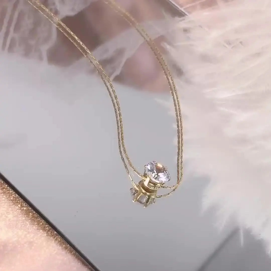 Dainty Round Zircon Necklace (Anti-Tarnish)